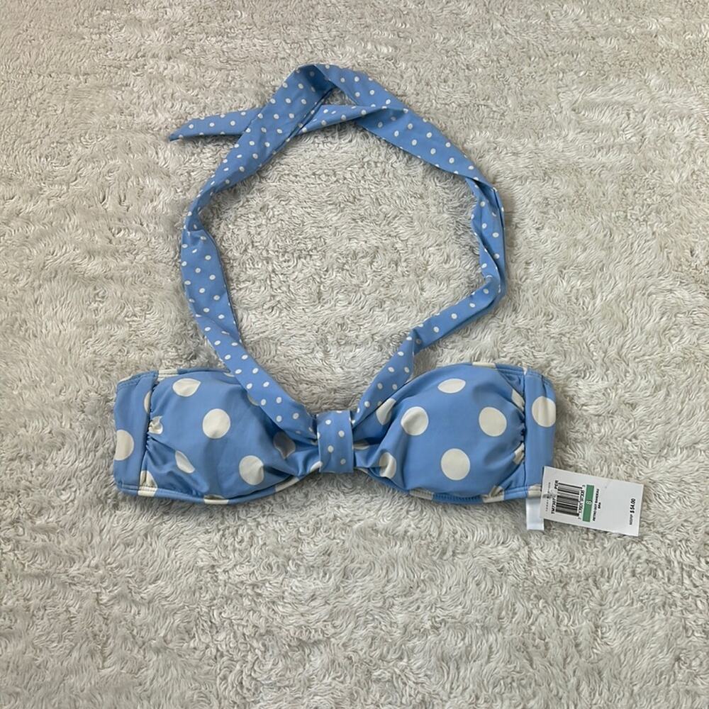 Tommy Hilfiger retro polka dot bandeau bra bikini top, size 8 NWT